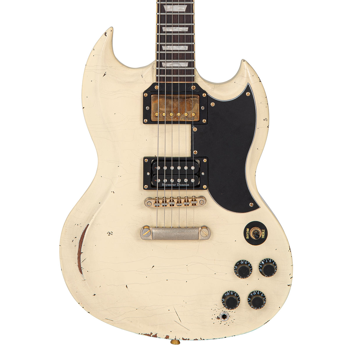 SOLD - Vintage VS6 ProShop Custom-Build ~ Heavy Relic Vintage White, Electric Guitar for sale at Richards Guitars.