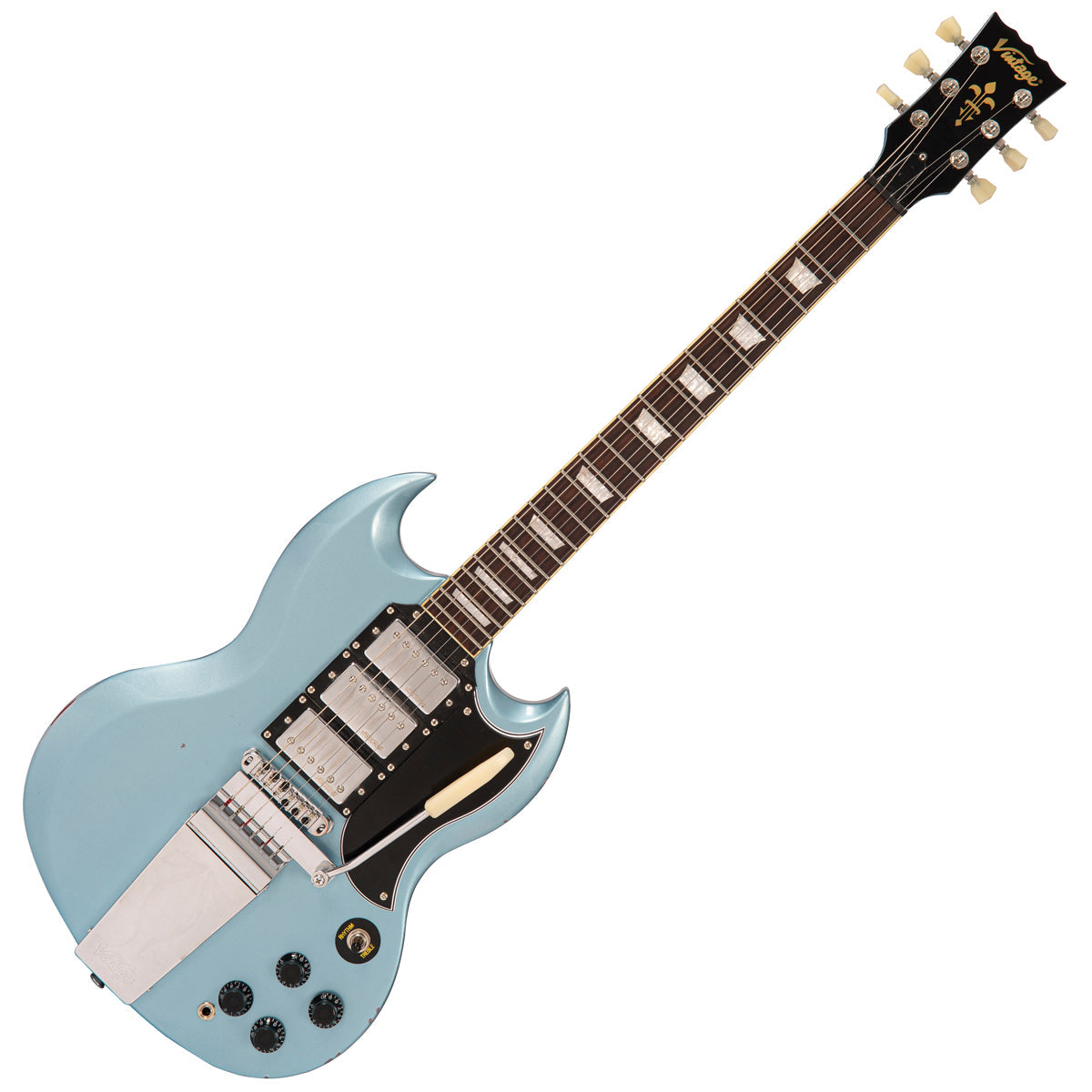 IN BUILD: - Vintage VS63 ProShop Unique ~ Gun Hill Blue, Electric Guitar for sale at Richards Guitars.