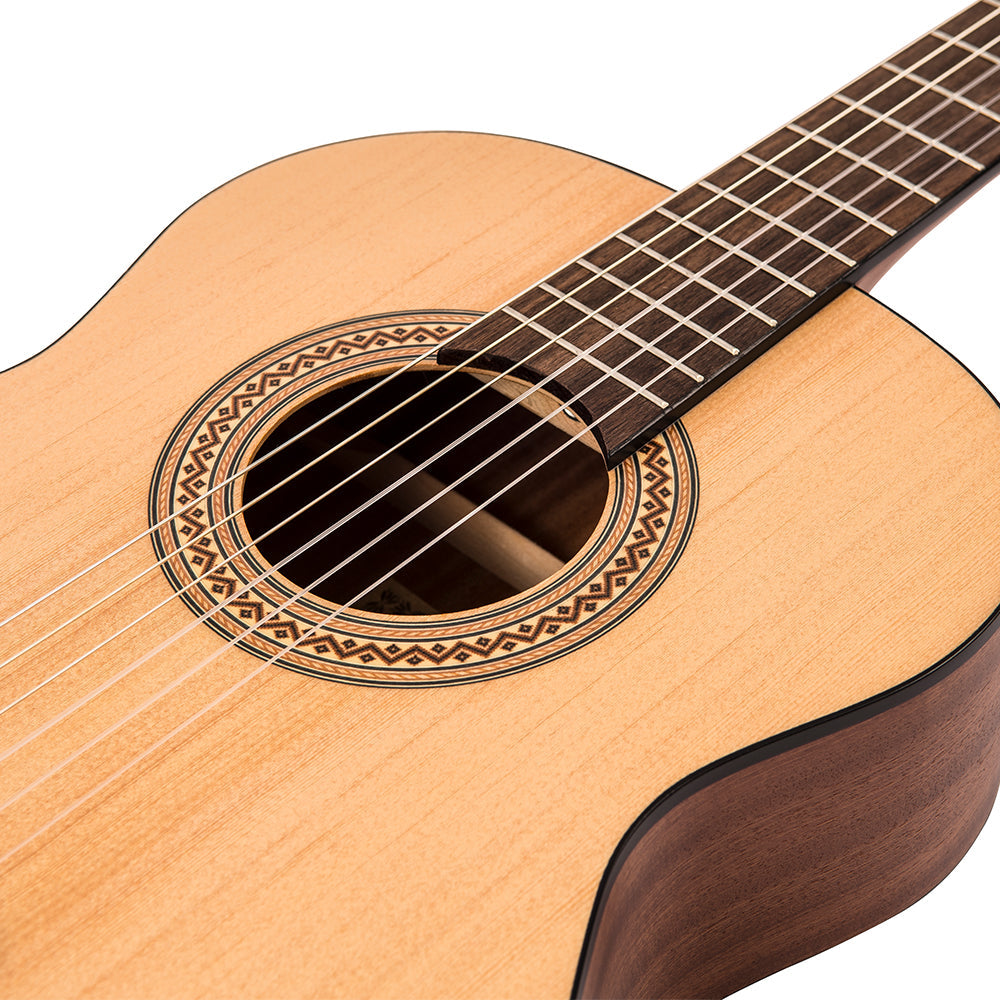 Santos Martinez Principante 3/4 Size Classic Guitar ~ Natural Open Pore, Nylon strung Guitar for sale at Richards Guitars.