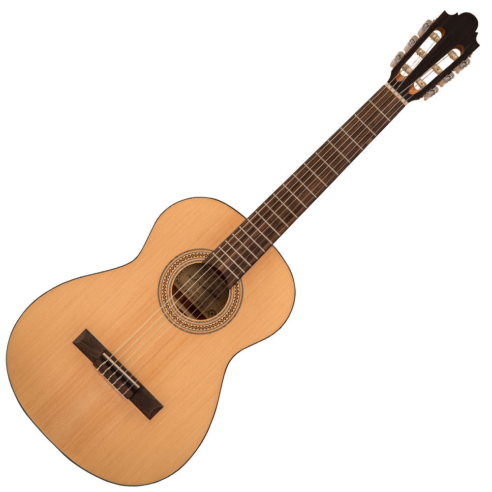 Santos Martinez Principante 3/4 Size Classic Guitar ~ Natural Open Pore, Nylon strung Guitar for sale at Richards Guitars.