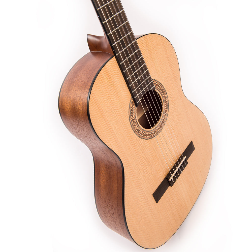 Santos Martinez Principante 4/4 Size Classic Guitar ~ Natural Open Pore, Nylon Strung Guitar for sale at Richards Guitars.