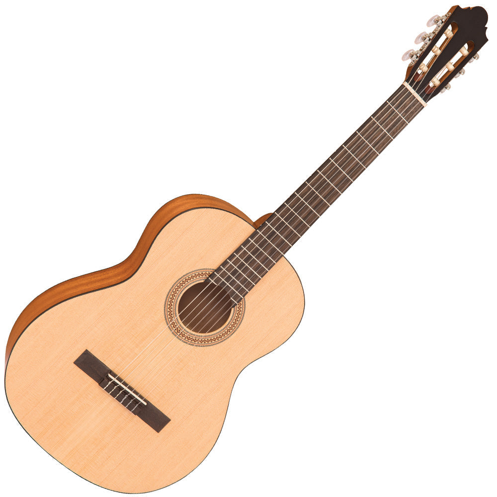 Santos Martinez Principante 4/4 Size Classic Guitar ~ Natural Open Pore, Nylon Strung Guitar for sale at Richards Guitars.