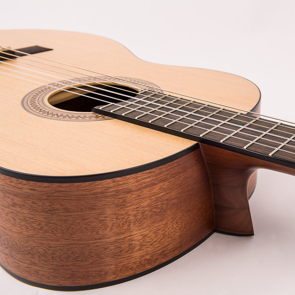 Santos Martinez Principante 4/4 Size Classic Guitar ~ Natural Open Pore, Nylon Strung Guitar for sale at Richards Guitars.