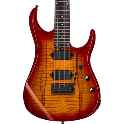 Sterling By Musicman SBMM JP15 7 DIMARZIO BLOOD ORANGE BURST, Electric Guitar for sale at Richards Guitars.