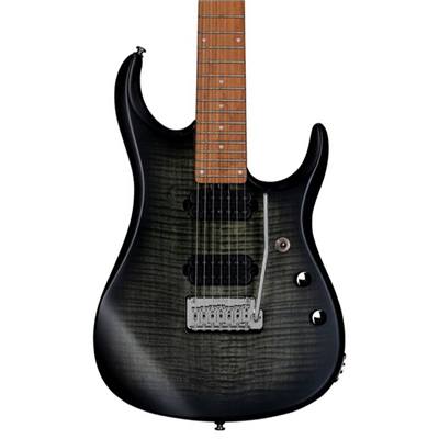 Sterling By Musicman SBMM JP15 7 FLAME TOP MAPLE TRANS BLACK SATIN MN, Electric Guitar for sale at Richards Guitars.