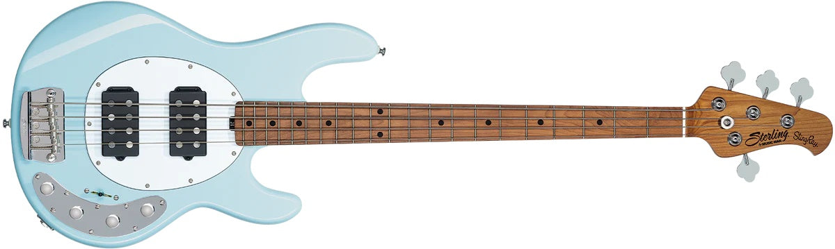 Sterling By Musicman SBMM SRAY 4 HH DAPHNE BLUE MN, Bass Guitar for sale at Richards Guitars.