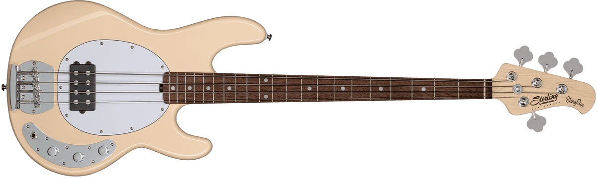 Sterling By Musicman SUB RAY4 VINTAGE CREAM JATOBA F/B & MAPLE NECK, Bass Guitar for sale at Richards Guitars.