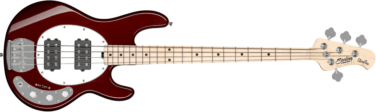 Sterling By Musicman SUB SRAY 4 HH CANDY APPLE RED MAPLE F/B & NECK, Bass Guitar for sale at Richards Guitars.