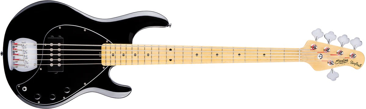 Sterling By Musicman SUB SRAY 5 BLACK 5-STRING MAPLE F/B AND NECK, Bass Guitar for sale at Richards Guitars.