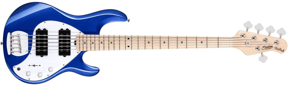 Sterling By Musicman SUB SRAY 5 HH COBRA BLUE 5-STRING MAPLE F/B & NECK, Bass Guitar for sale at Richards Guitars.