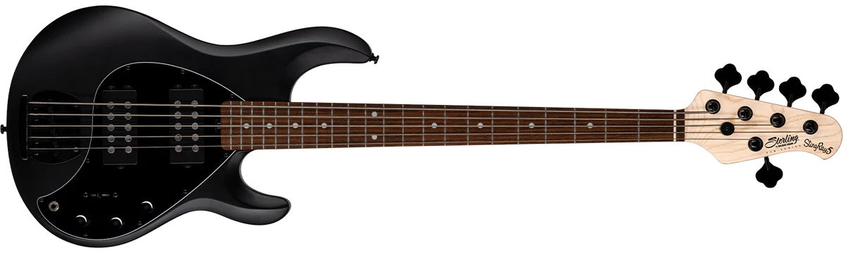 Sterling By Musicman SUB SRAY5 HH STEALTH BLACK 5-STRING JATOBA F/B M/N, Bass Guitar for sale at Richards Guitars.