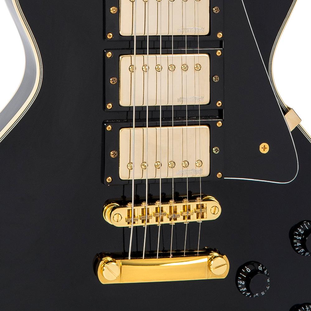 Vintage V1003 ReIssued 3 Pickup Electric Guitar ~ Boulevard Black, Electric Guitar for sale at Richards Guitars.