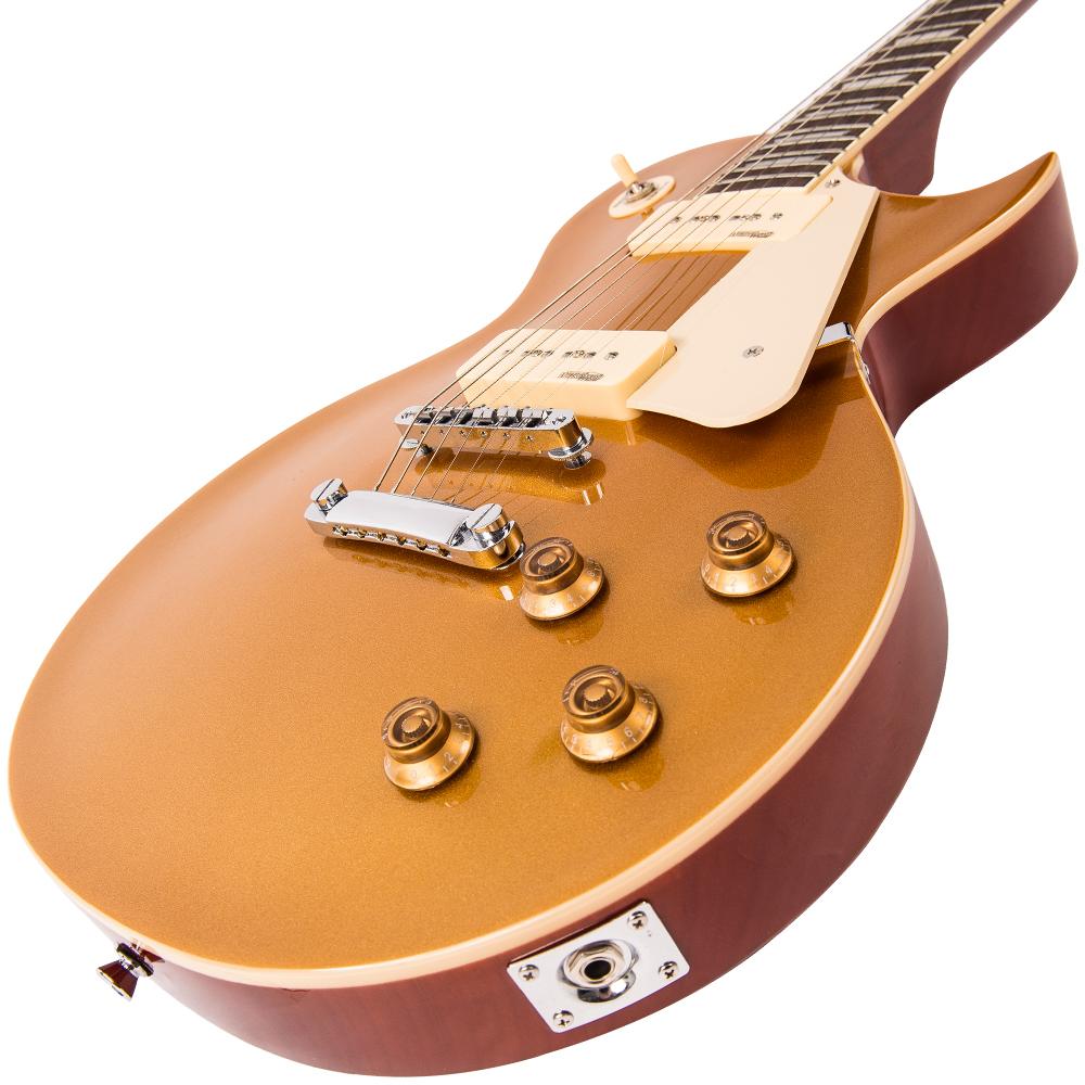 Vintage V100 ReIssued Electric Guitar ~ Gold Top, Electric Guitar for sale at Richards Guitars.