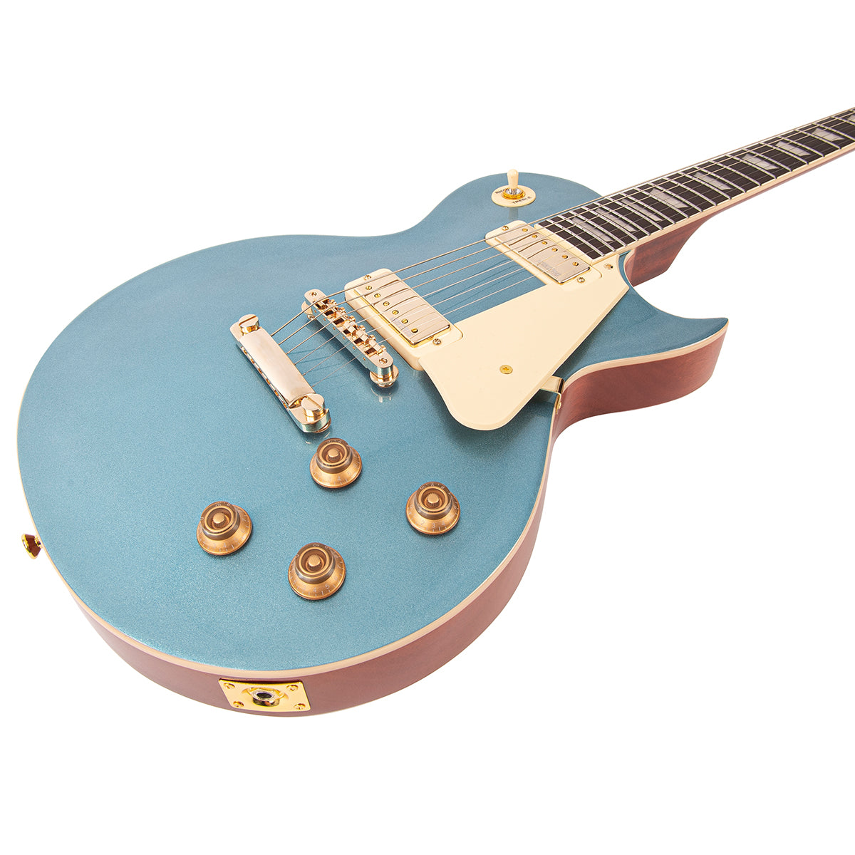 Vintage V100MGHB Mini Double Coil ReIssued Electric Guitar ~ Gun Hill Blue, Electric Guitar for sale at Richards Guitars.