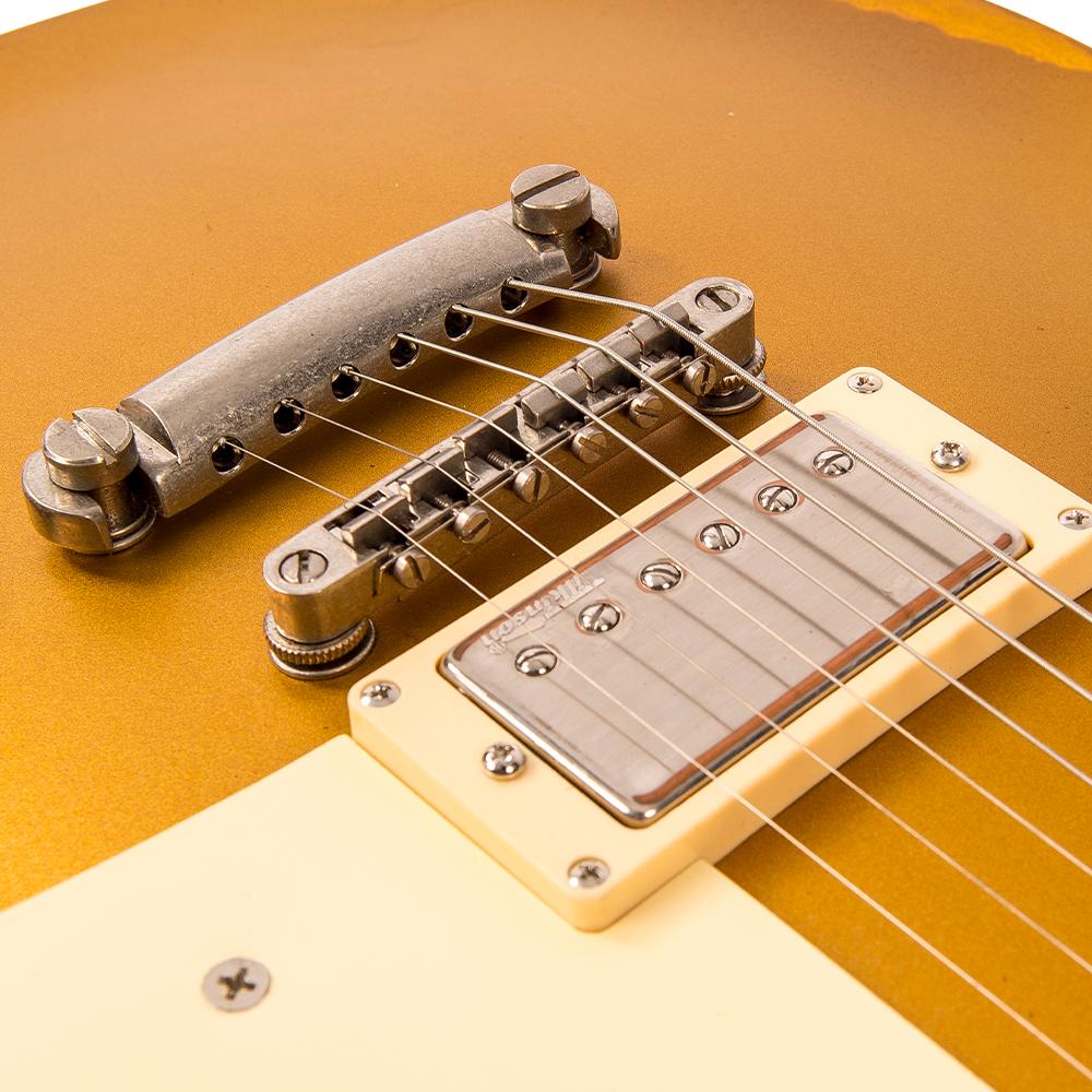 Vintage V100 ICON Electric Guitar ~ Distressed HH Gold Top, Electric Guitar for sale at Richards Guitars.