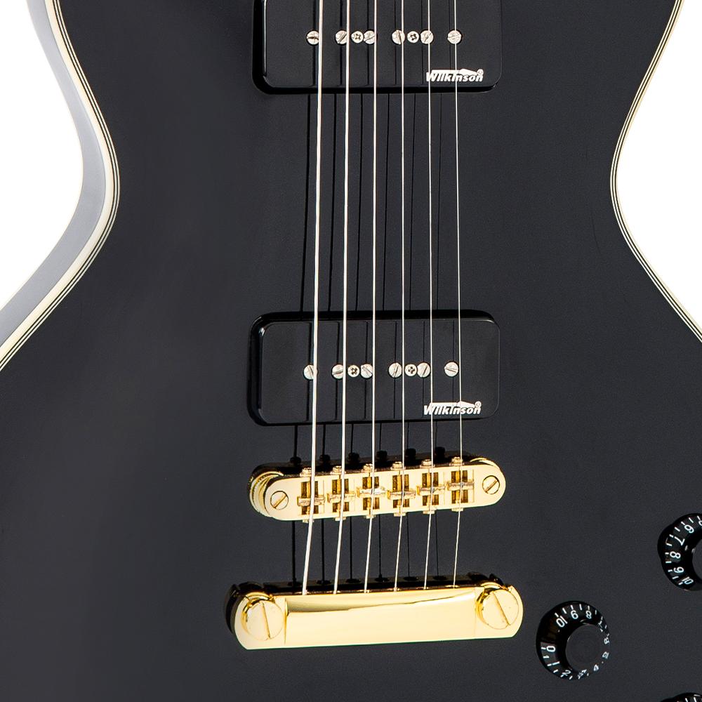 Vintage V100P ReIssued Electric Guitar w/W90 Pickups ~ Boulevard Black, Electric Guitar for sale at Richards Guitars.