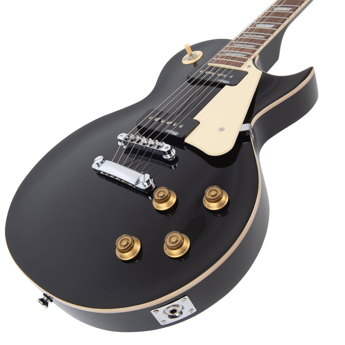 Vintage V100P ReIssued Electric Guitar ~ Boulevard Black, Electric Guitar for sale at Richards Guitars.