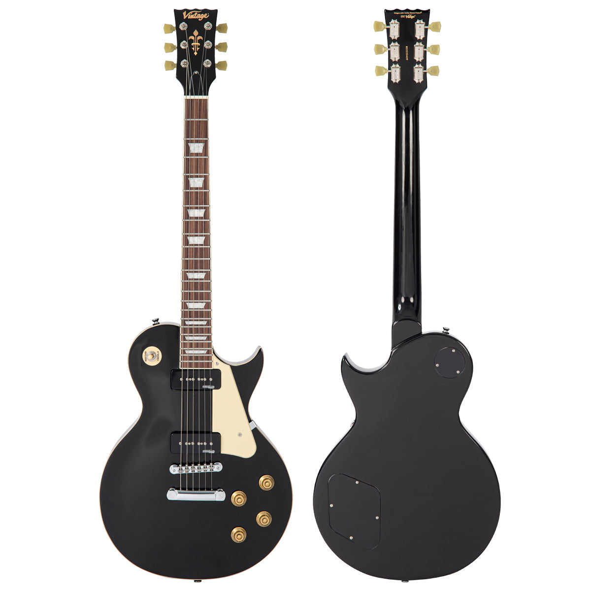 Vintage V100P ReIssued Electric Guitar ~ Boulevard Black, Electric Guitar for sale at Richards Guitars.