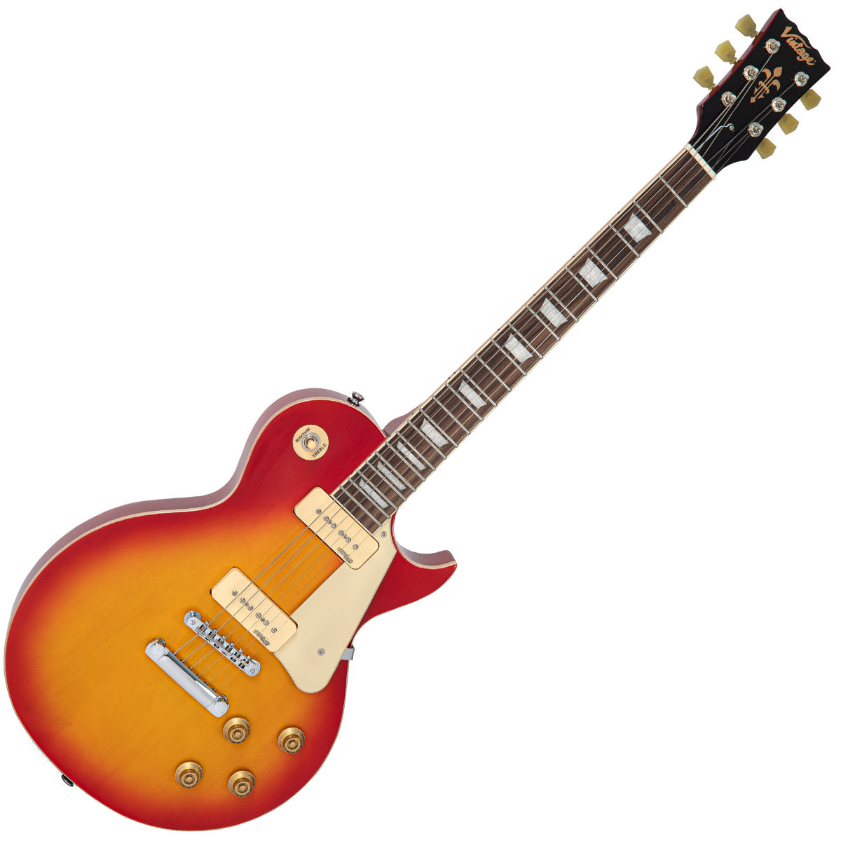 Vintage V100P ReIssued Electric Guitar ~ Cherry Sunburst, Electric Guitar for sale at Richards Guitars.