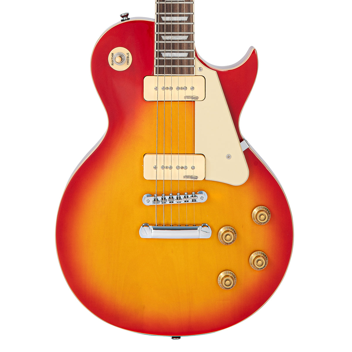 Vintage V100P ReIssued Electric Guitar ~ Cherry Sunburst, Electric Guitar for sale at Richards Guitars.