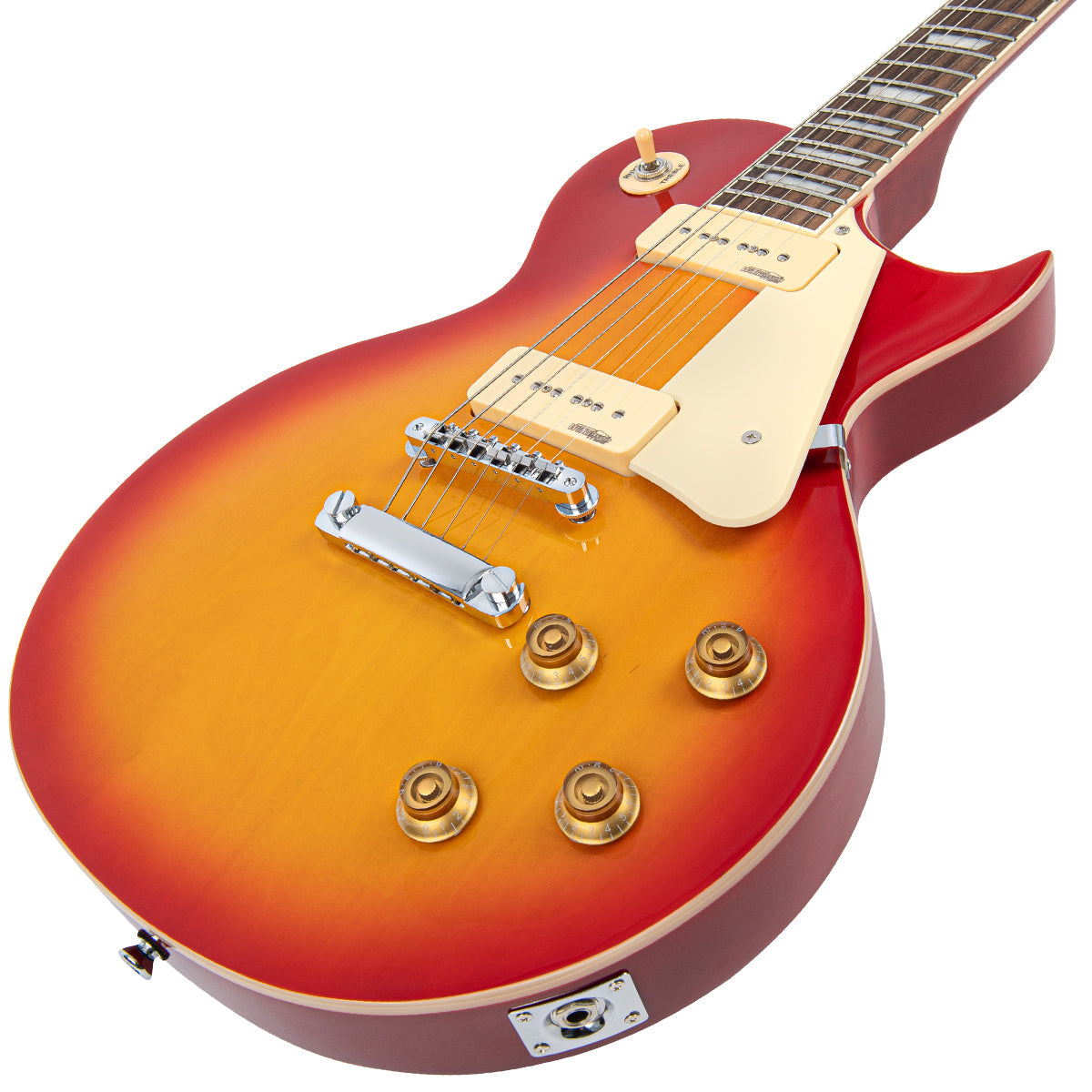 Vintage V100P ReIssued Electric Guitar ~ Cherry Sunburst, Electric Guitar for sale at Richards Guitars.