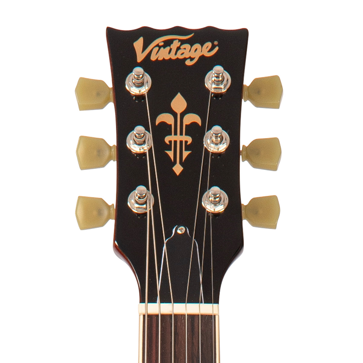 Vintage V100P ReIssued Electric Guitar ~ Natural Mahogany, Electric Guitar for sale at Richards Guitars.