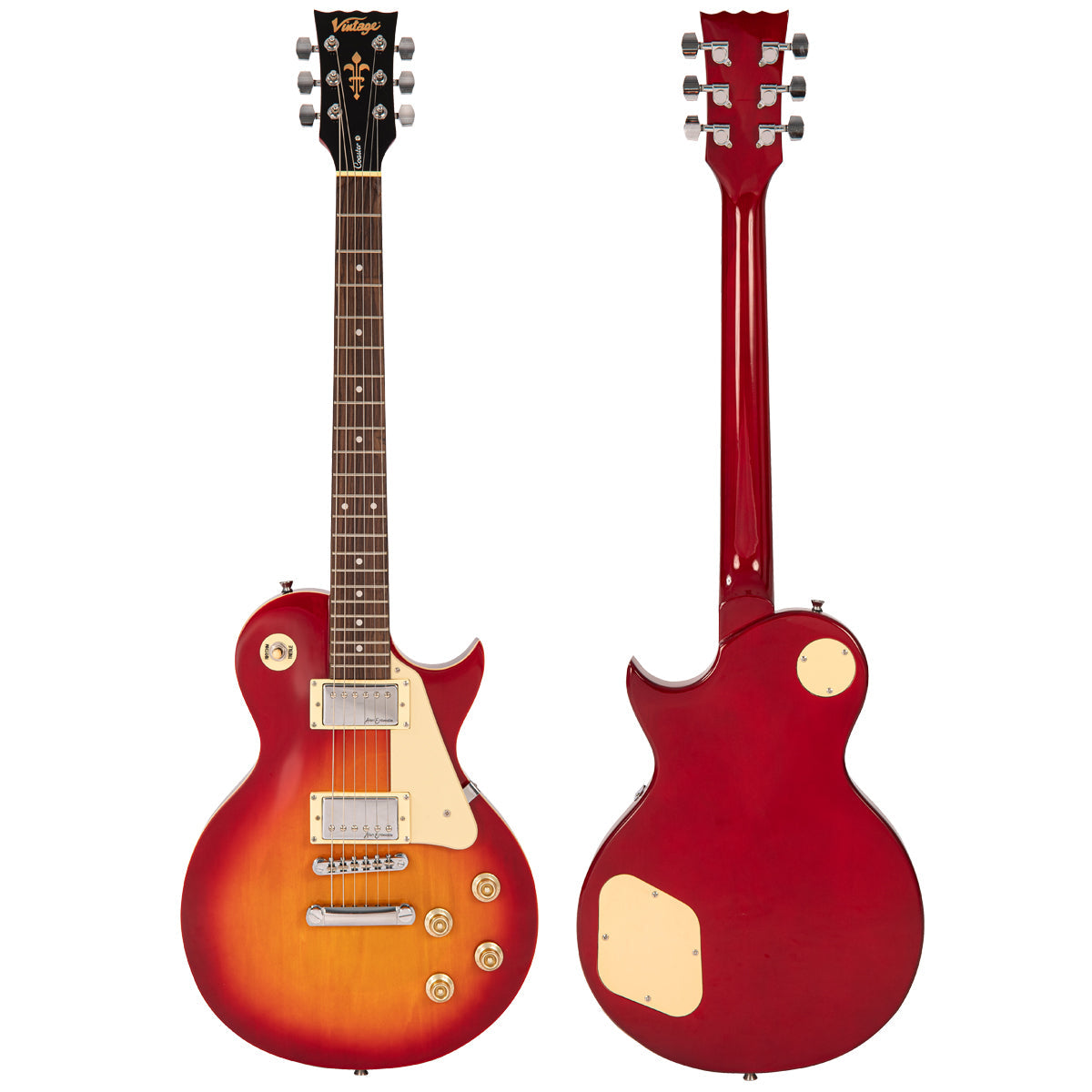 Vintage V10 Coaster Series Electric Guitar ~ Cherry Sunburst, Electric Guitar for sale at Richards Guitars.