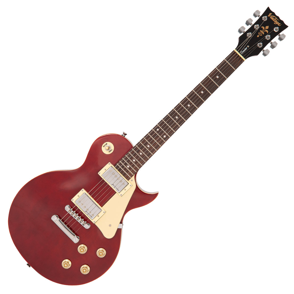 Vintage V10 Coaster Series Electric Guitar ~ Wine Red, Electric Guitar for sale at Richards Guitars.