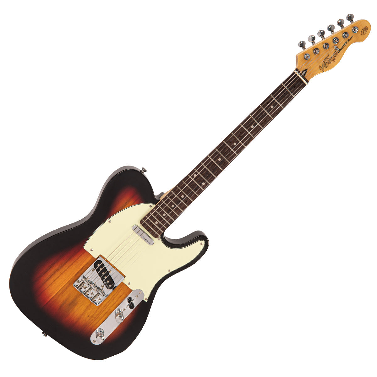 Vintage V20 Coaster Series Electric Guitar ~ 3 Tone Sunburst, Electric Guitar for sale at Richards Guitars.