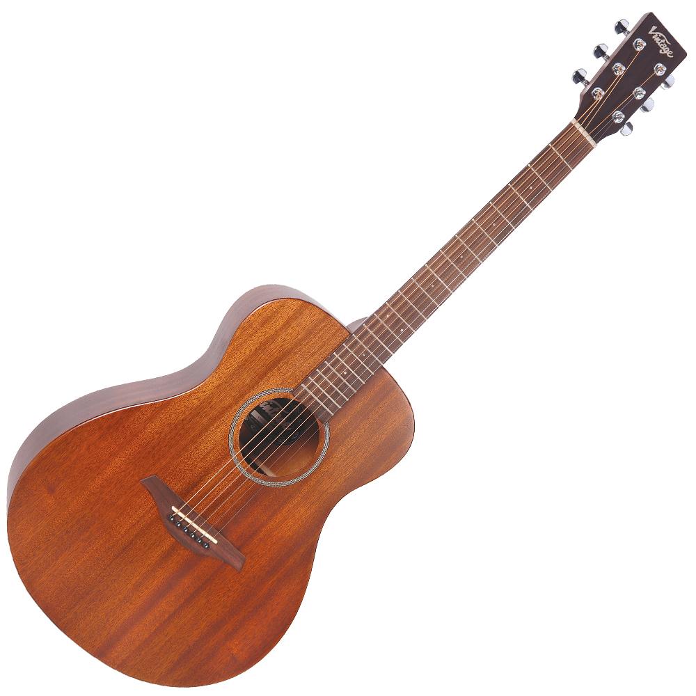 Vintage V300 Acoustic Folk Guitar Outfit ~ Mahogany, Acoustic Guitar for sale at Richards Guitars.