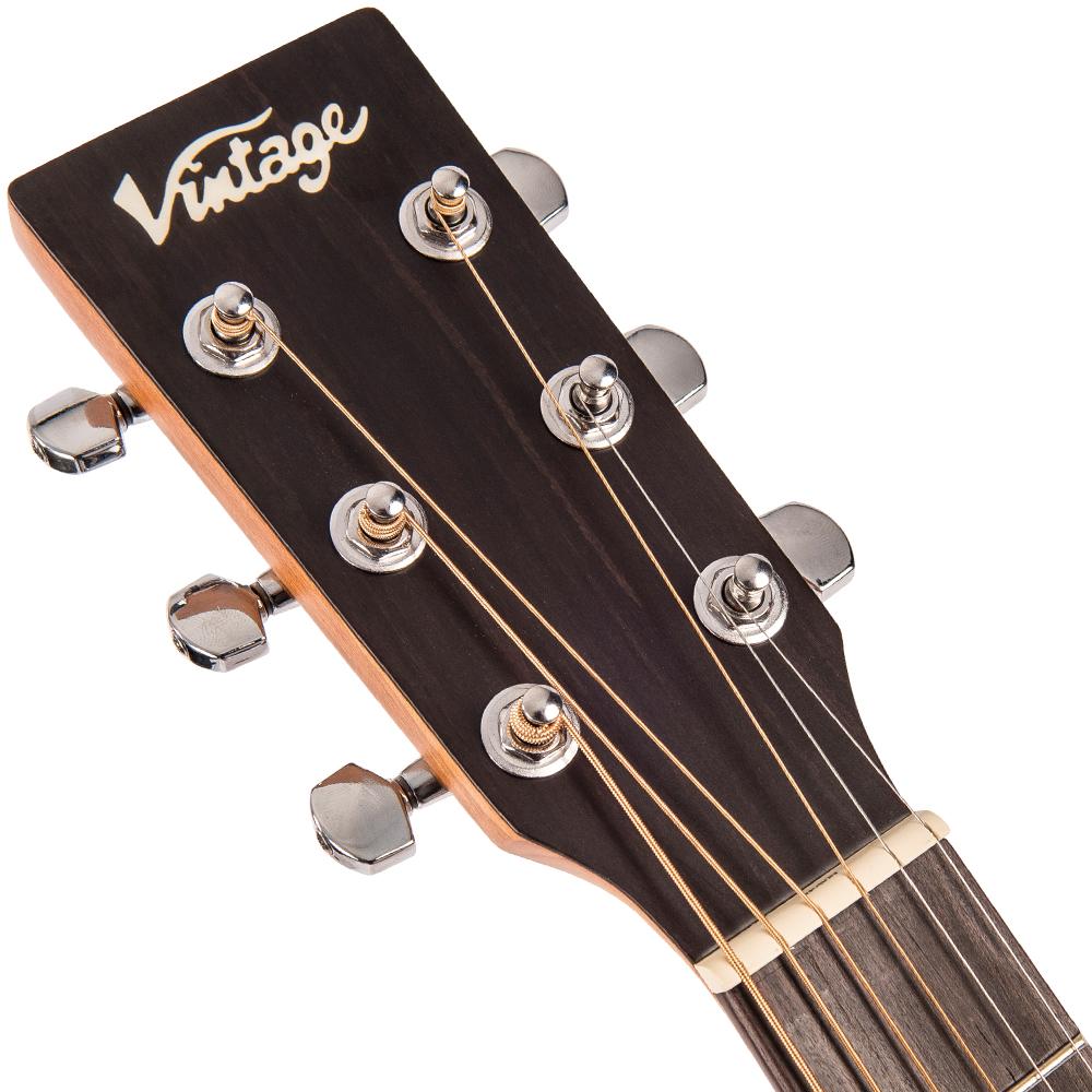 Vintage V300 Acoustic Folk Guitar Outfit ~ Mahogany, Acoustic Guitar for sale at Richards Guitars.