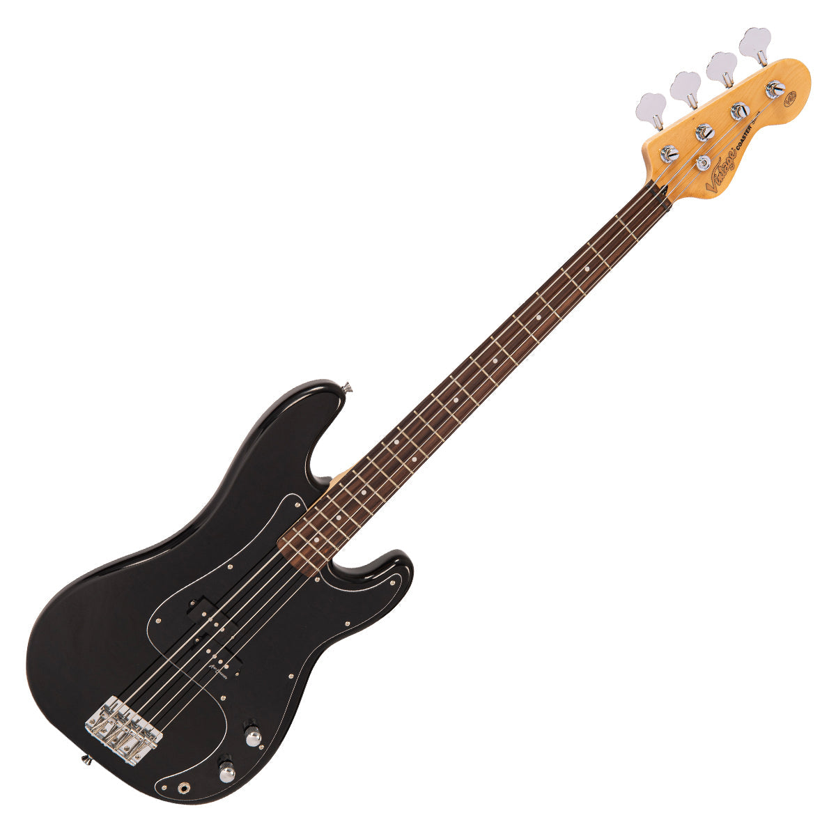 Vintage V40 Coaster Series Bass Guitar ~ Boulevard Black, for sale at Richards Guitars.