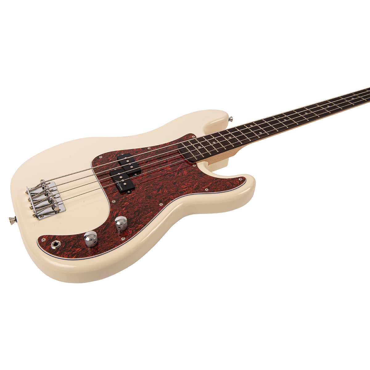 Vintage V40 Coaster Series Bass Guitar ~ Vintage White, for sale at Richards Guitars.