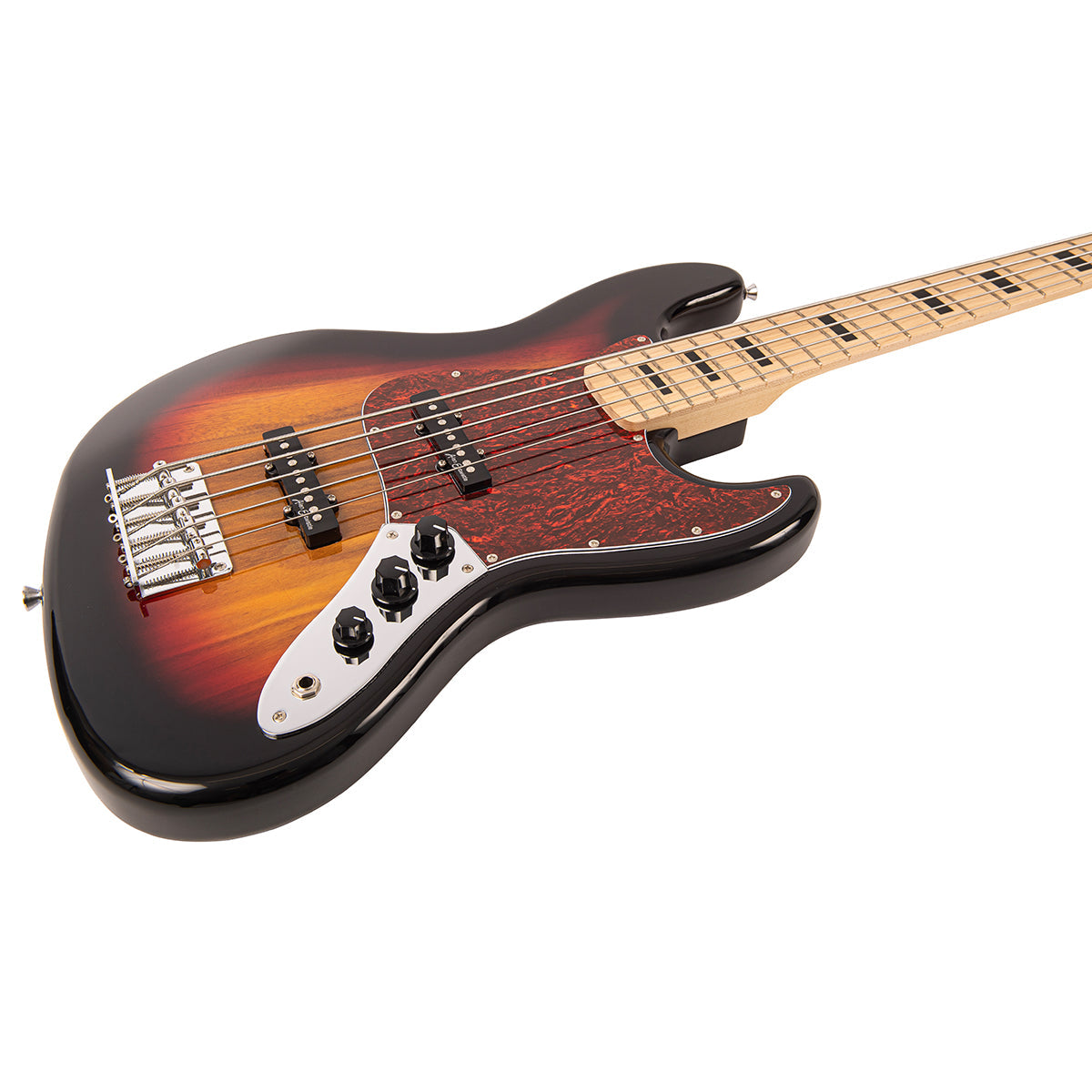 Vintage V495 Coaster Series 5-String Bass Guitar ~ 3 Tone Sunburst, for sale at Richards Guitars.