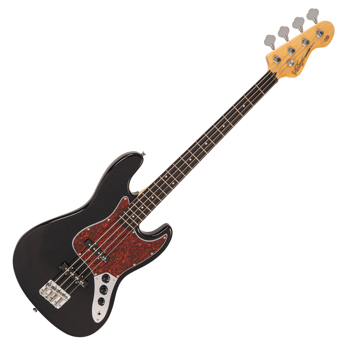 Vintage V49 Coaster Series Bass Guitar ~ Boulevard Black, for sale at Richards Guitars.