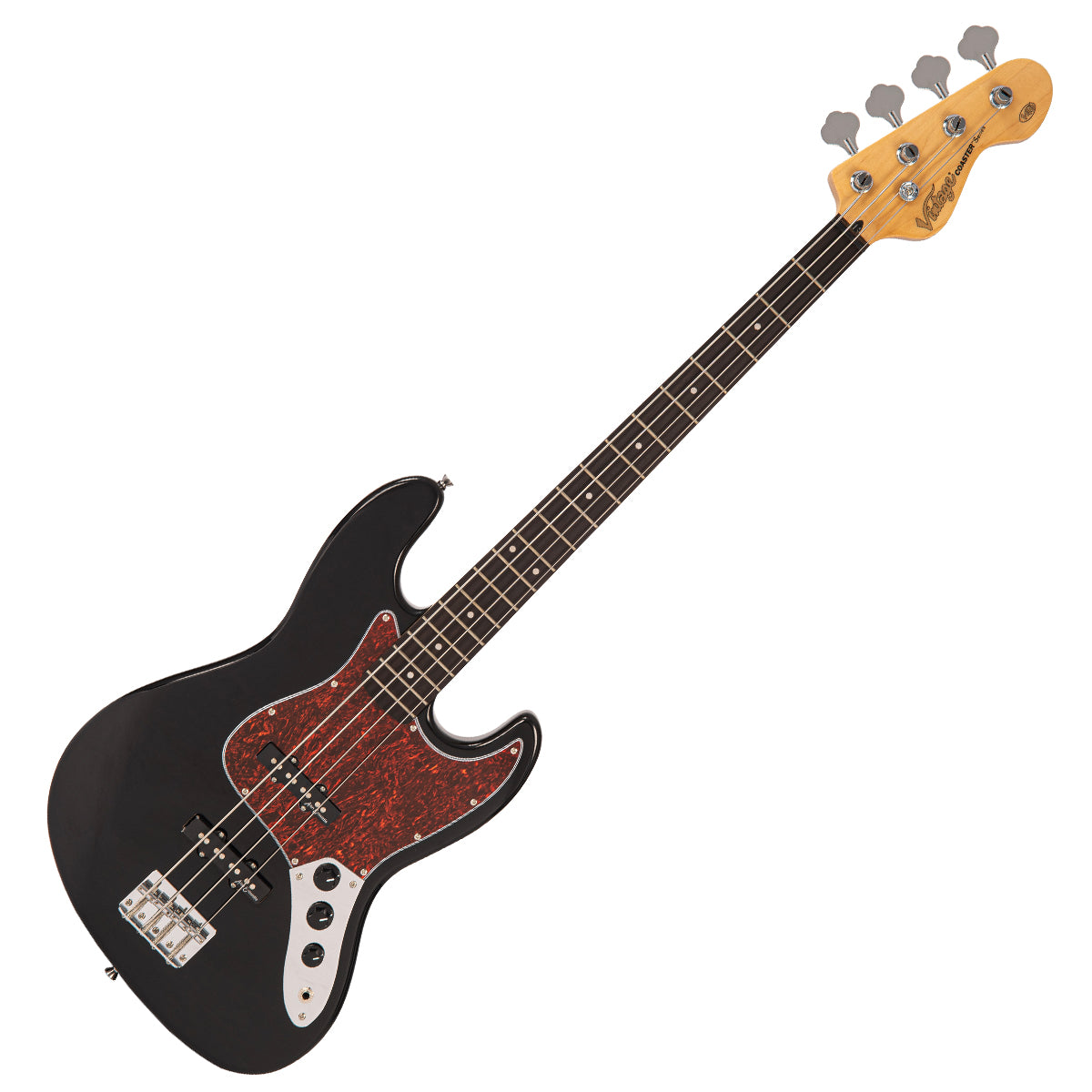 Vintage V49 Coaster Series Bass Guitar ~ Boulevard Black, for sale at Richards Guitars.