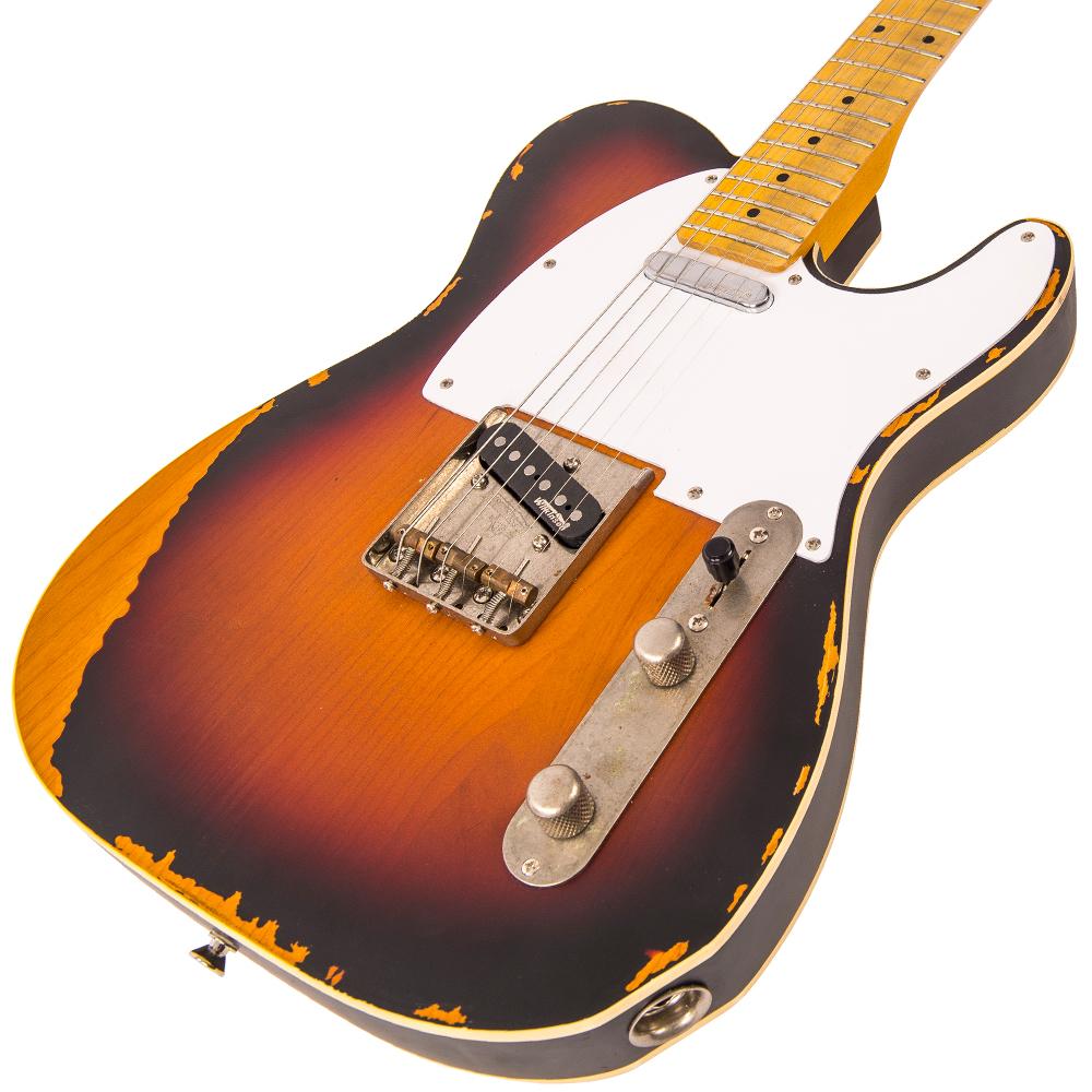 Vintage V59 ICON Electric Guitar ~ Distressed Sunburst, for sale at Richards Guitars.