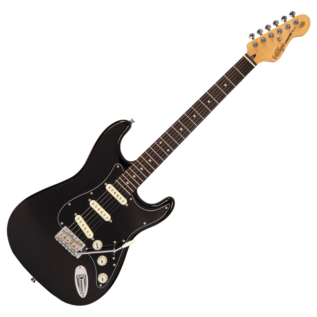 Vintage V60 Coaster Series Electric Guitar Pack ~ Boulevard Black, for sale at Richards Guitars.