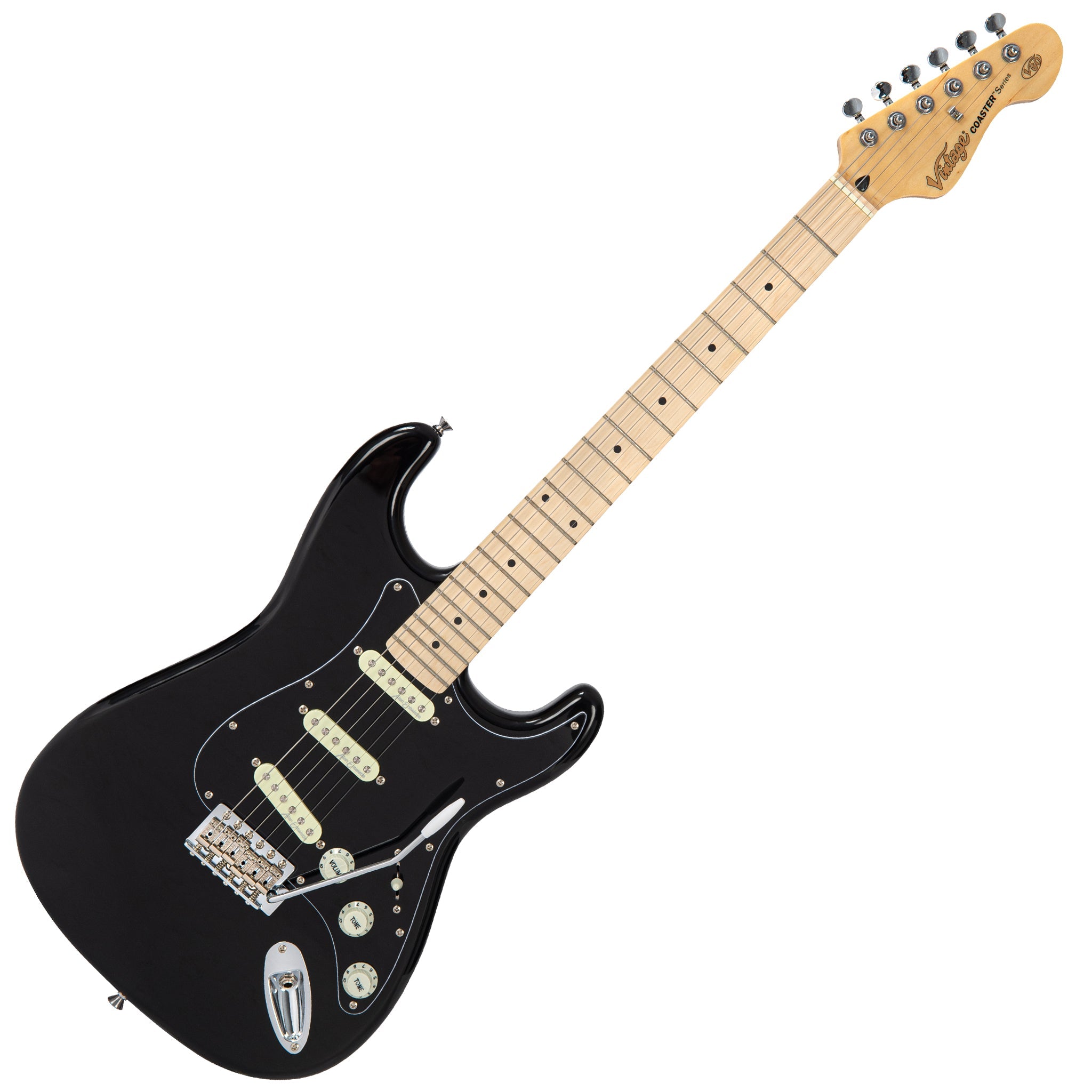 Vintage V60 Maple Coaster Series Electric Guitar Pack ~ Boulevard Black, Electric Guitar for sale at Richards Guitars.