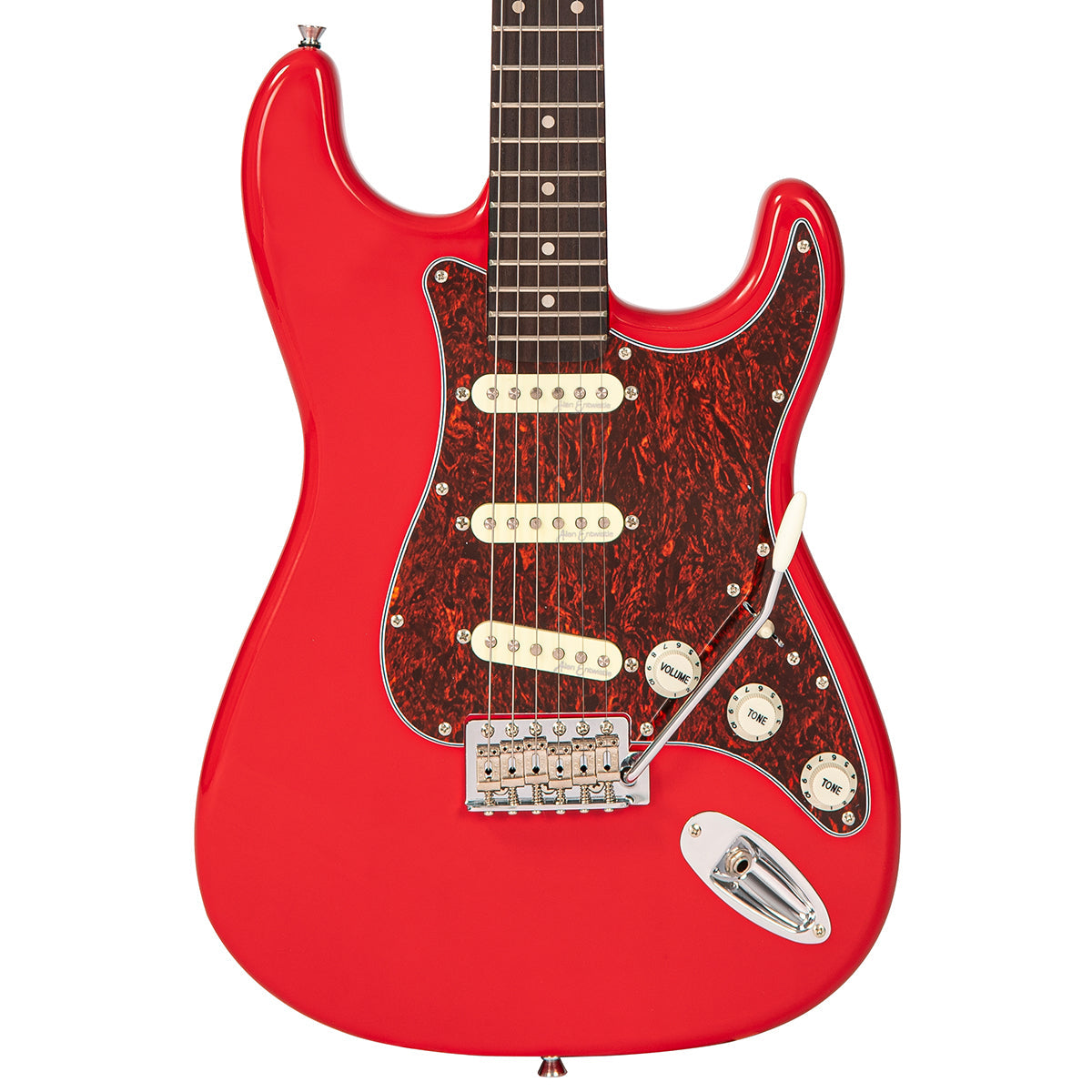 Vintage V60 Coaster Series Electric Guitar ~ Gloss Red, for sale at Richards Guitars.