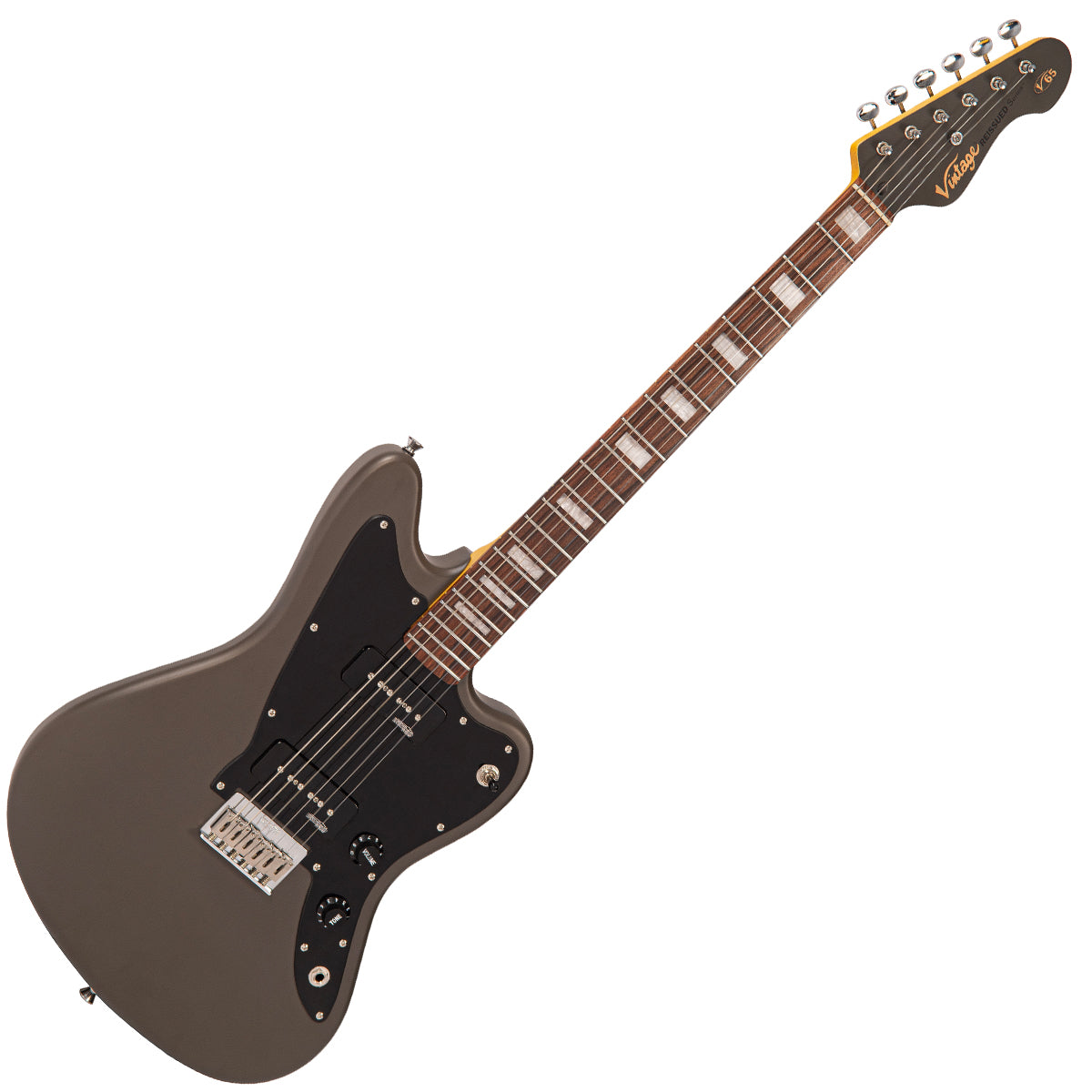 Vintage V65H ReIssued Hard Tail Electric Guitar ~ Satin Grey, Electric Guitar for sale at Richards Guitars.