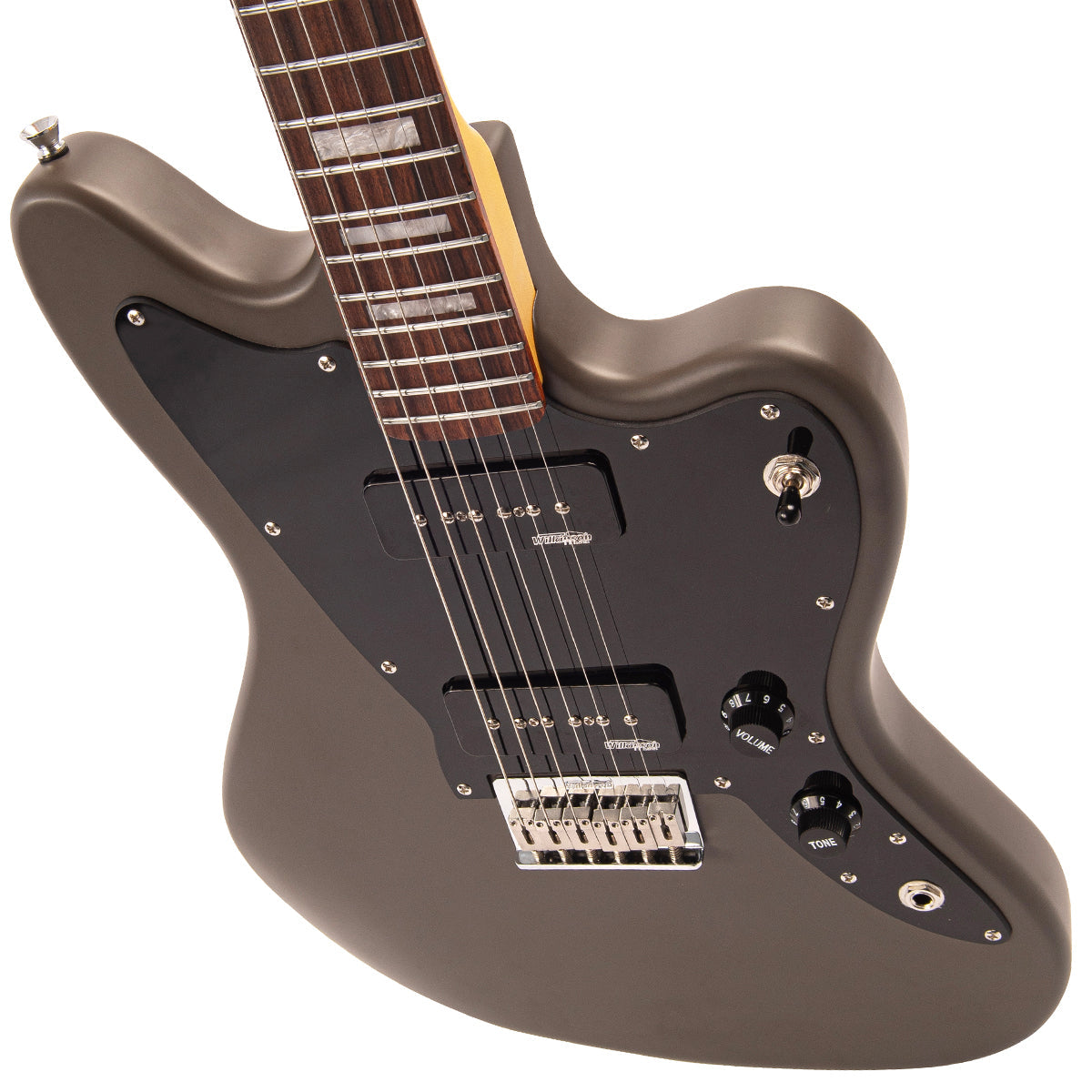 Vintage V65H ReIssued Hard Tail Electric Guitar ~ Satin Grey, Electric Guitar for sale at Richards Guitars.