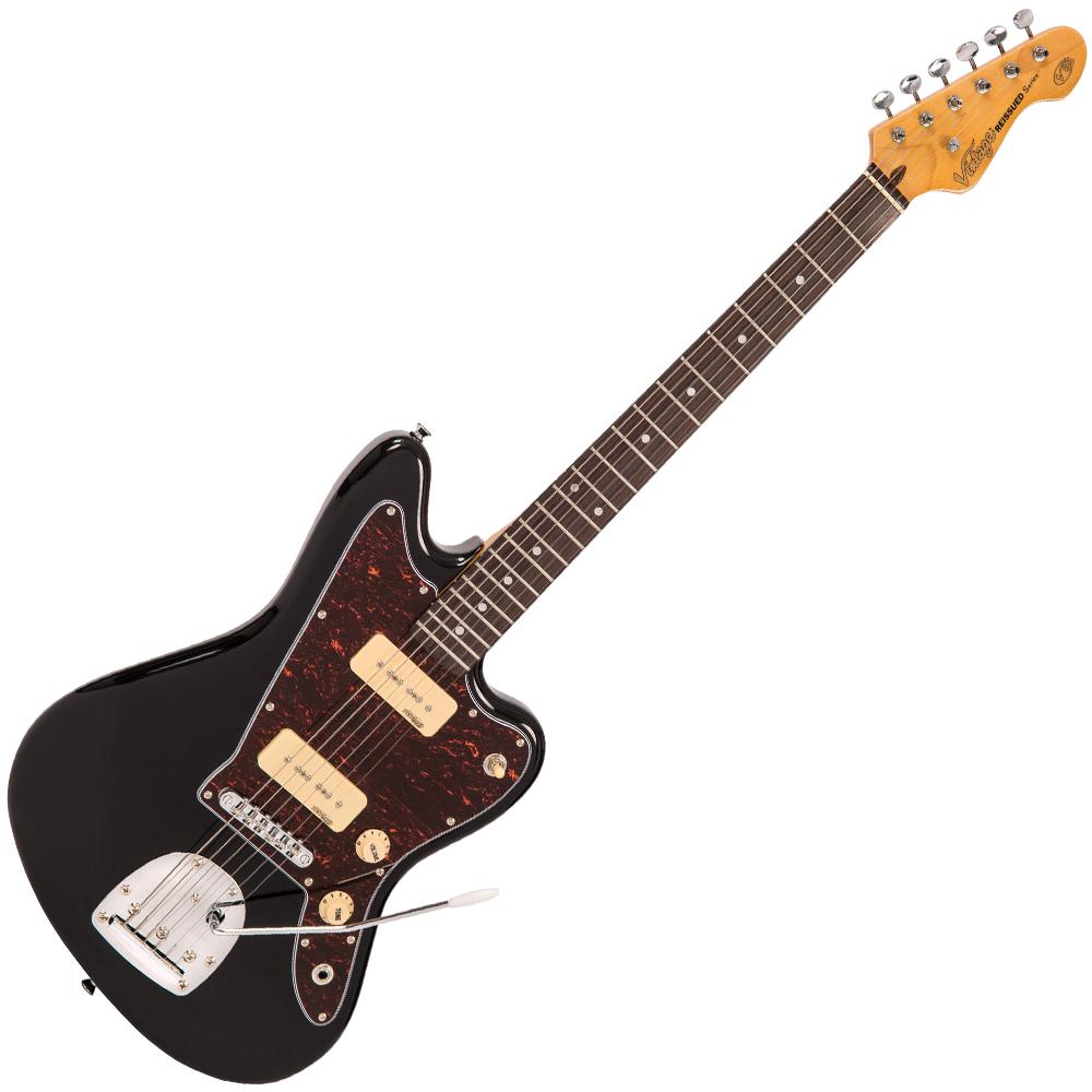 Vintage V65 ReIssued Vibrato Electric Guitar ~ Boulevard Black, Electric Guitar for sale at Richards Guitars.