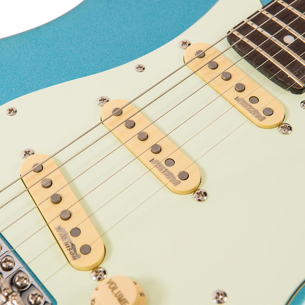 Vintage V6 ReIssued Electric Guitar ~ Candy Apple Blue, for sale at Richards Guitars.