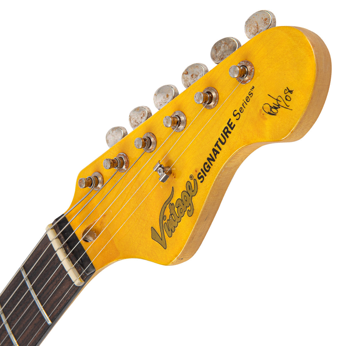 Vintage V6 Paul Rose Signature Electric Guitar ~ Distressed Sunset Sunburst, for sale at Richards Guitars.