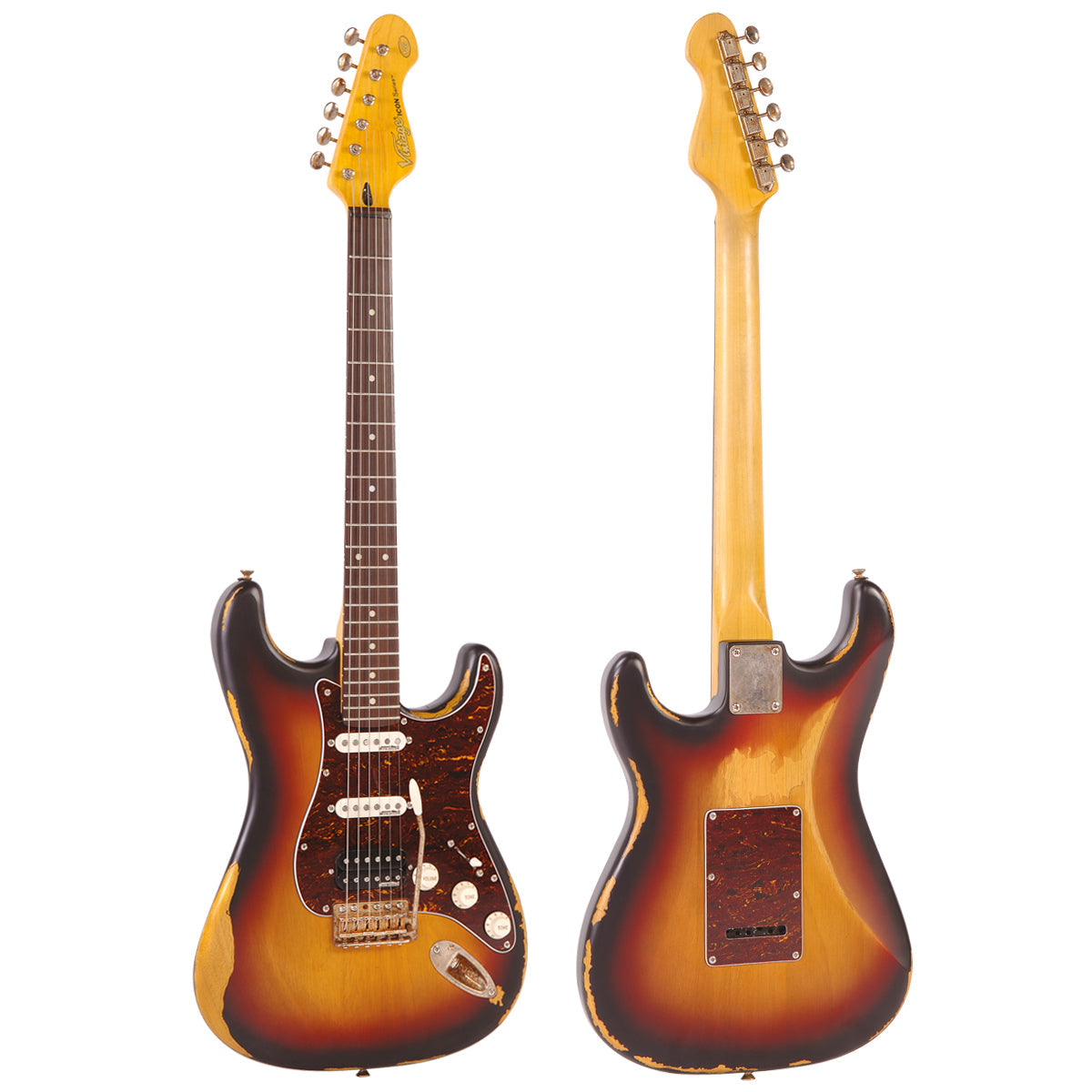 Vintage V6HMRSB ICON Electric Guitar ~ Distressed Tobacco Sunburst, Electric Guitar for sale at Richards Guitars.