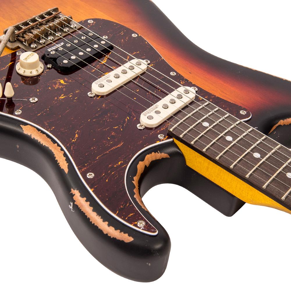 Vintage V6HMRSB ICON Electric Guitar ~ Distressed Tobacco Sunburst, Electric Guitar for sale at Richards Guitars.