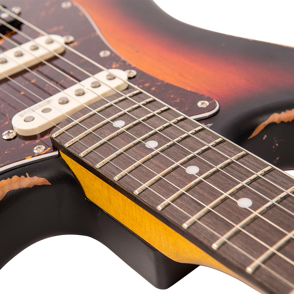 Vintage V6HMRSB ICON Electric Guitar ~ Distressed Tobacco Sunburst, Electric Guitar for sale at Richards Guitars.