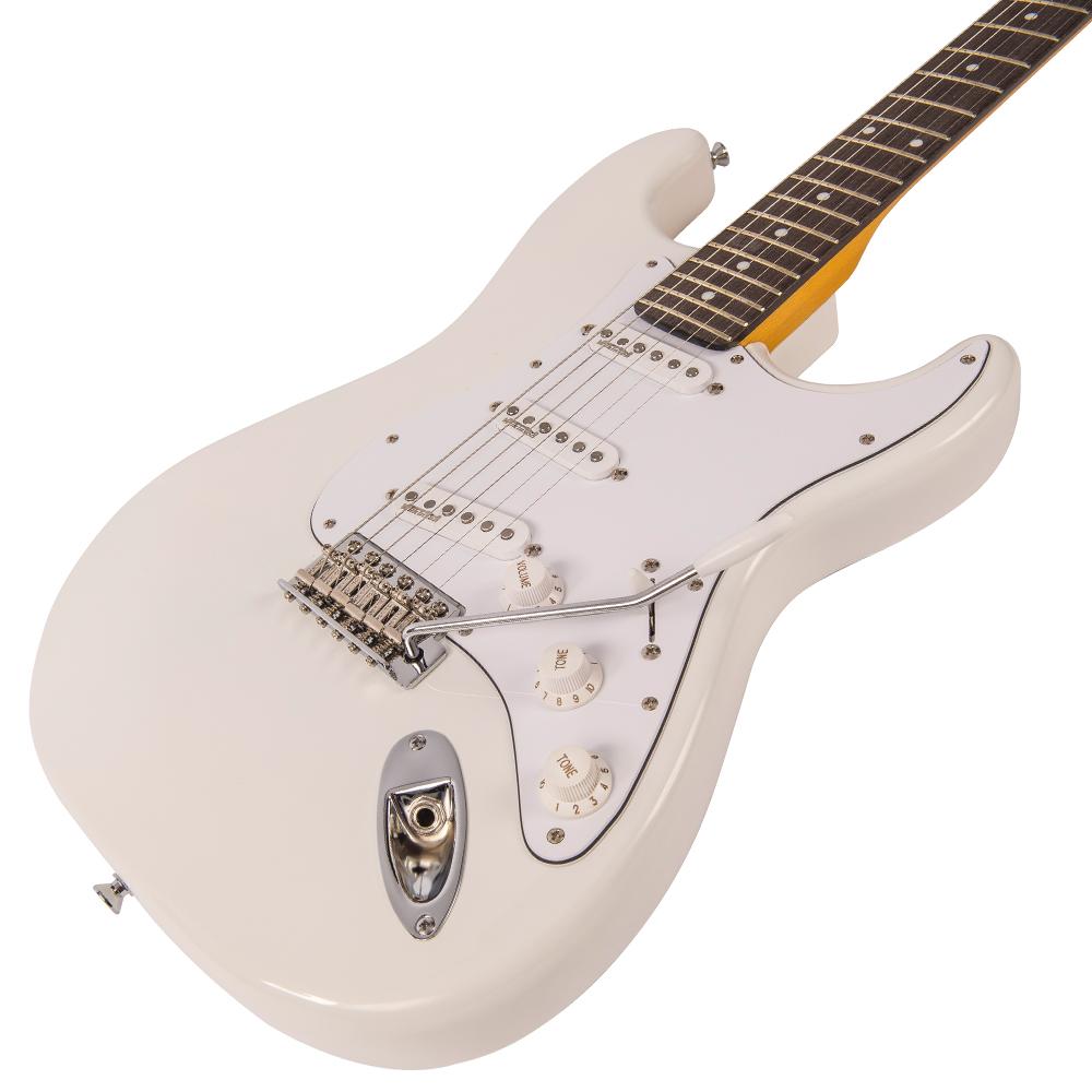 Vintage V6JMH ReIssued Electric Guitar ~ Olympia White 'Fillmore', Electric Guitar for sale at Richards Guitars.