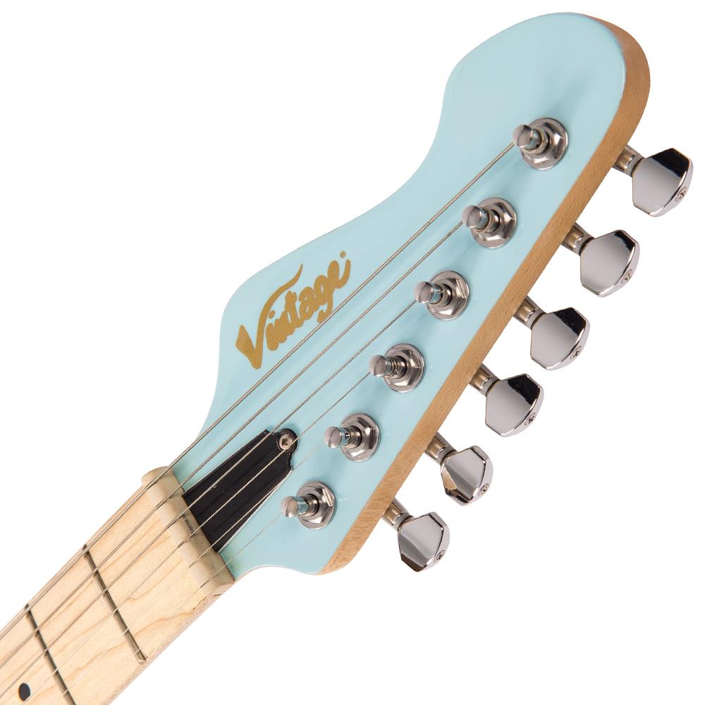 Vintage V6M24 ReIssued Electric Guitar ~ Laguna Blue, Electric Guitar for sale at Richards Guitars.